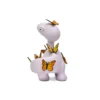 2 Pop Art Dinosaur Figurine with Monarch Butterflies - Art Deco Animal Sculpture
