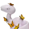 8 Pop Art Dinosaur Figurine with Monarch Butterflies - Art Deco Animal Sculpture