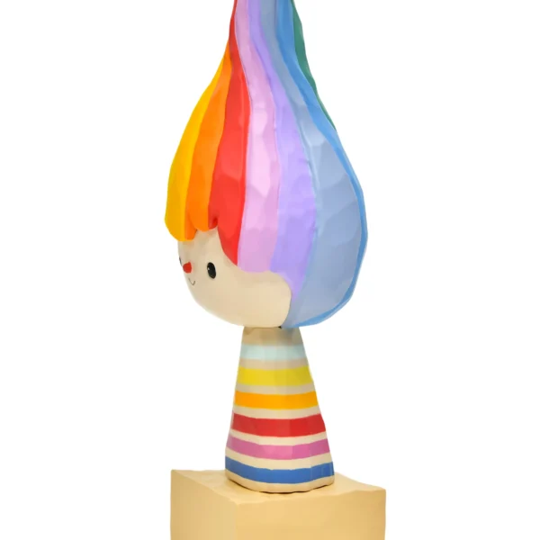 Rainbow Cloud Folk Art Figurine Art Deco Statue & Vintage Craft Collectible