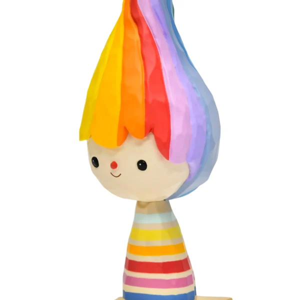 Rainbow Cloud Folk Art Figurine Art Deco Statue & Vintage Craft Collectible