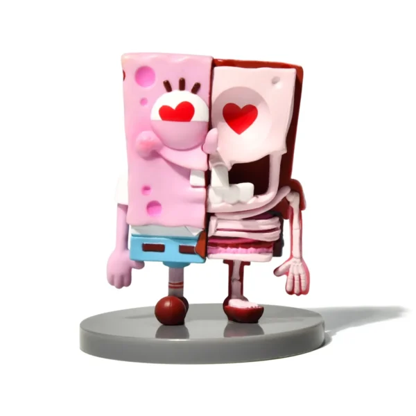 海绵宝宝 (34) Pink Heart Anatomy Sponge PVC Figurine Hot Pop Culture Collectible Anime Collection