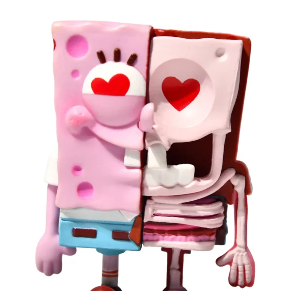 海绵宝宝 (38) Pink Heart Anatomy Sponge PVC Figurine Hot Pop Culture Collectible Anime Collection