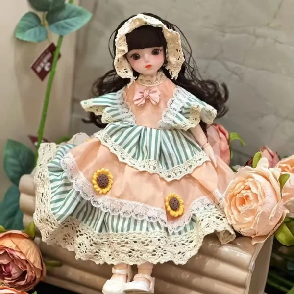 30cm Vinyl BJD Doll with Movable Joints Lolita Princess DIY Dress-Up Toy for Girls Birthday Gift