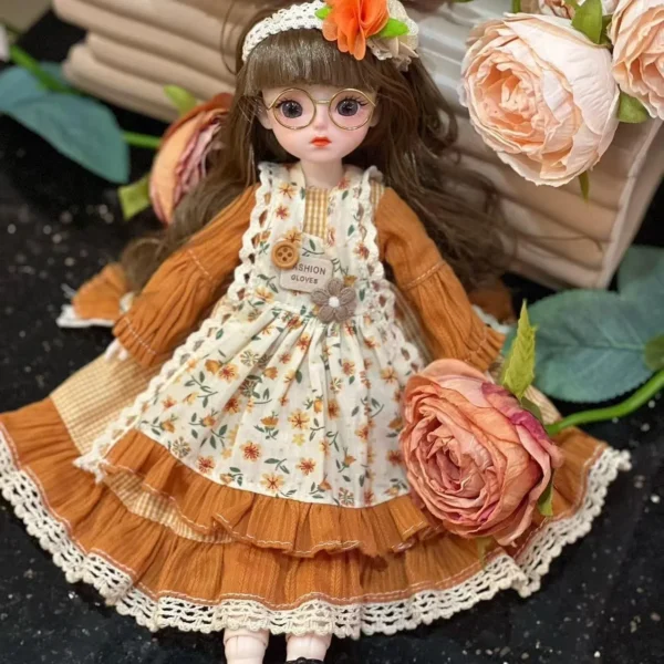 30cm Vinyl BJD Doll with Movable Joints Lolita Princess DIY Dress-Up Toy for Girls Birthday Gift
