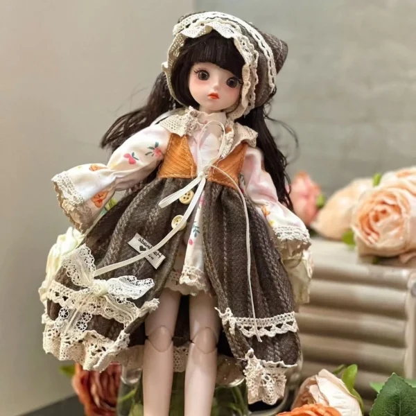30cm Vinyl BJD Doll with Movable Joints Lolita Princess DIY Dress-Up Toy for Girls Birthday Gift