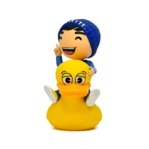 Wholesale Cute Boy Riding Yellow Duck PVC Figures Bulk Kawaii Art Toys for Gift