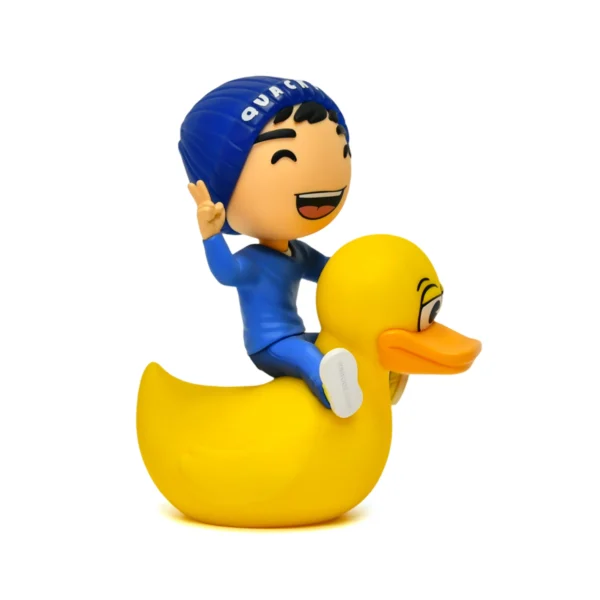 Wholesale Cute Boy Riding Yellow Duck PVC Figures Bulk Kawaii Art Toys for Gift