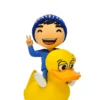 Wholesale Cute Boy Riding Yellow Duck PVC Figures Bulk Kawaii Art Toys for Gift