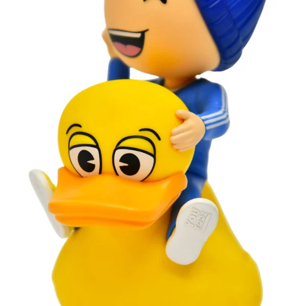 Wholesale Cute Boy Riding Yellow Duck PVC Figures Bulk Kawaii Art Toys for Gift
