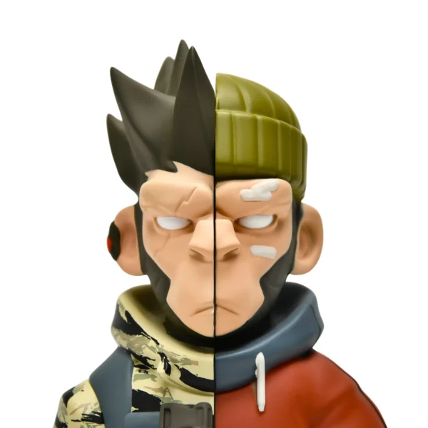 Split-Design Monkey Streetwear PVC Figure Dual Style Urban Art Toy Collectible