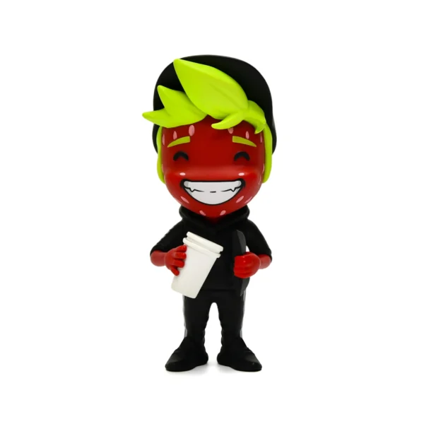 草莓男 (1) Cute Strawberry Boy PVC Figure Kawaii Barista Character Collectible Art Toy for Desk Decor