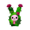 仙人掌兔 (1) Kawaii Cactus Bunny PVC Art Figure Designer PVC Collectible Toy with Flocked Details