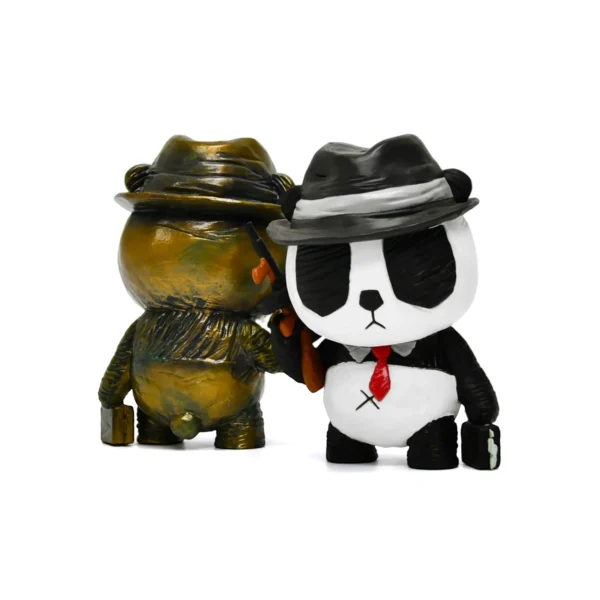 拿枪熊猫 (10) Make Your Own Manga Figurine Retro Panda Vinyl Art Figure Cartoon Animal Collectible Figurine
