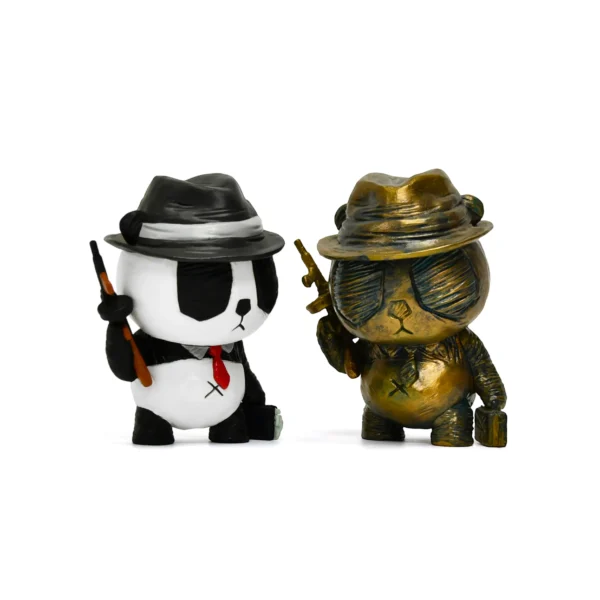 拿枪熊猫 (9) Make Your Own Manga Figurine Retro Panda Vinyl Art Figure Cartoon Animal Collectible Figurine